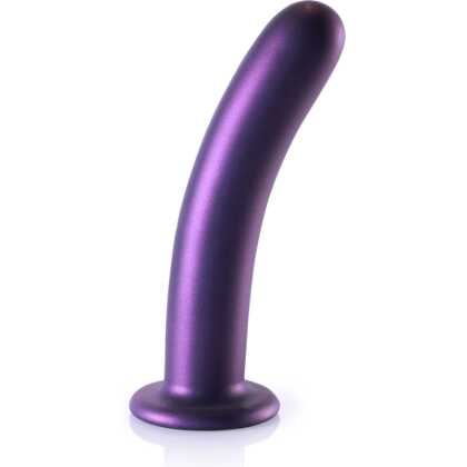 Ouch! by Shots Zachte Siliconen G-Spot Dildo - 7'' / 17 cm - Metallic Paars