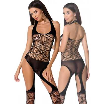 * PASSION Zwarte bodystocking Kaly