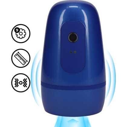 Pumped by Shots Pulsar - Negative Pressure Suction and Vibration Masturbator Pump - Metallic Blue