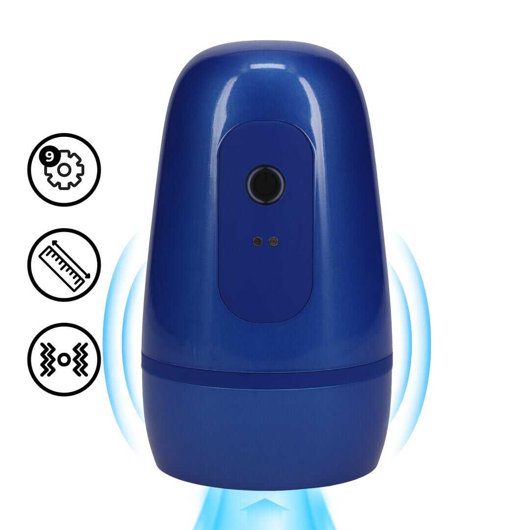 Pumped by Shots Pulsar - Negative Pressure Suction and Vibration Masturbator Pump - Metallic Blue