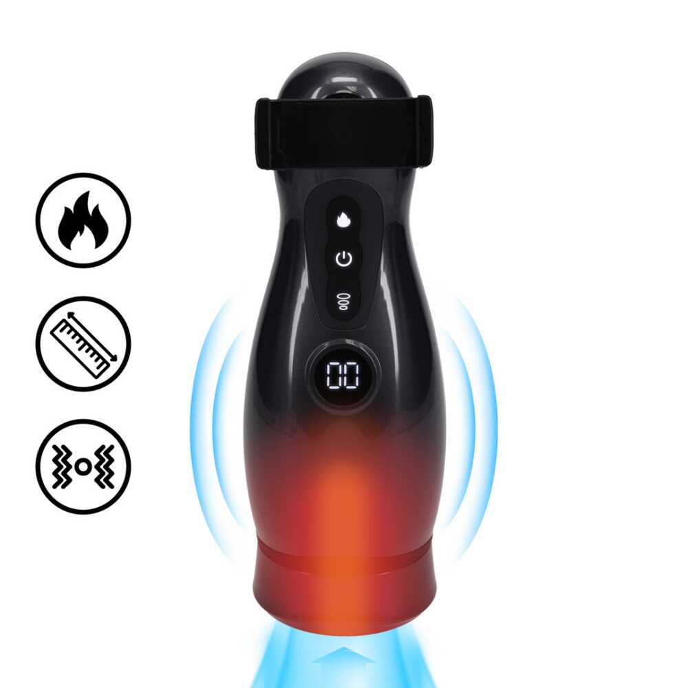 Pumped by Shots Virtuo - Zuig- en Vibratie Masturbator Pomp met Telefoonbevestiging - Gun Metal