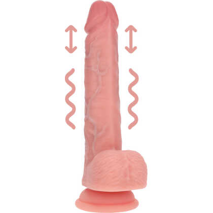 RealRock by Shots Dual Density Silicone Realistische Vibrerende Duw Dildo met Ballen - 7 / 17