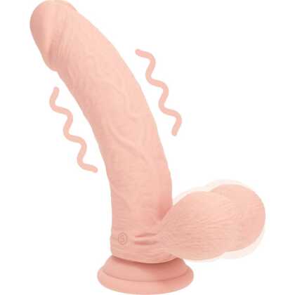 RealRock by Shots Realistic Dual Density Vibrating Silicone Dildo With Weighted Balls - 8 / 20 cm - Flesh