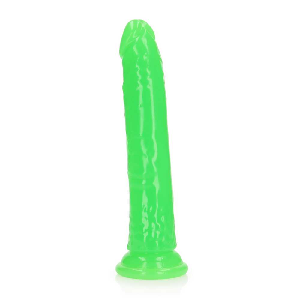 RealRock by Shots Slanke Realistische Dildo met Zuignap - Glow in the Dark - 9'' / 22