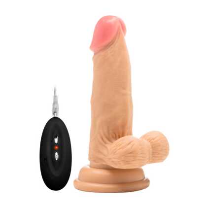 RealRock by Shots Vibrerende Realistische Cock met Scrotum - 6 / 15 cm