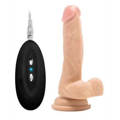 RealRock by Shots Vibrerende Realistische Cock met Scrotum - 7 / 18 cm