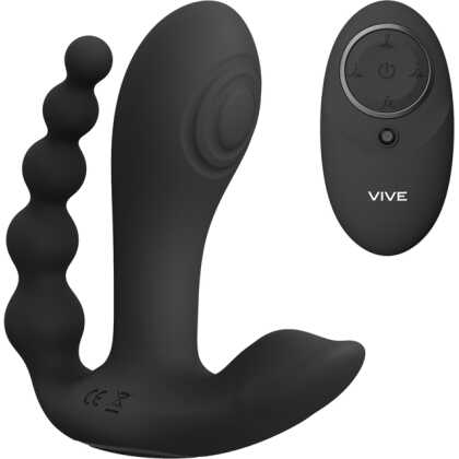 VIVE by Shots Kata - Pulse Wave Vibrerende Dubbele Penetratie Vibrator - Zwart