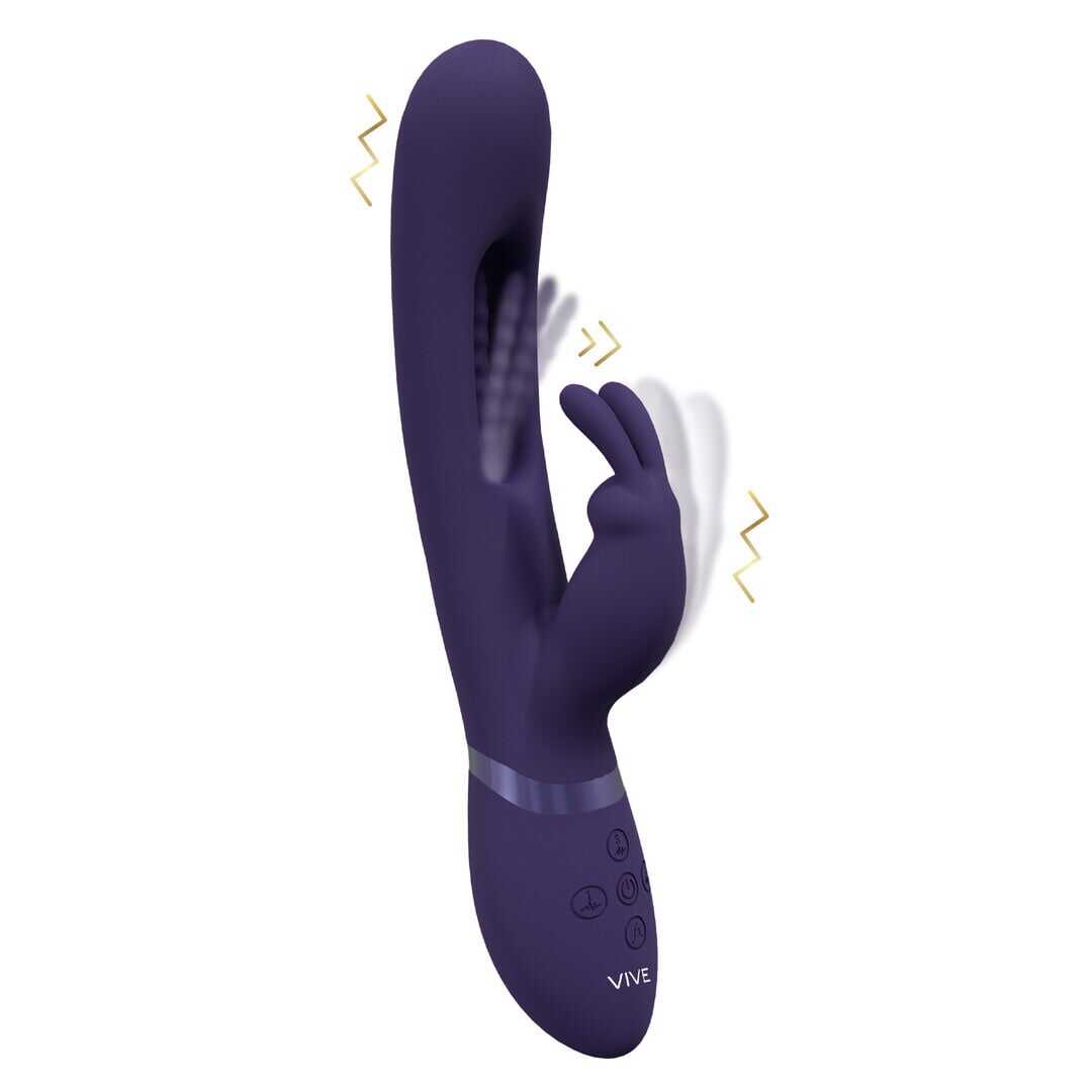VIVE by Shots Mika - Triple Motor - Vibrerende Rabbit met Innovatieve G-Spot Flapper Stimulator - Paars
