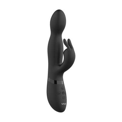 VIVE by Shots Niva - Draaibare Konijnen Vibrator - Zwart