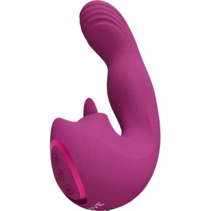 VIVE by Shots Yumi - Triple Motor G-Spot Vinger Beweging Vibrator en Flickering Tongue Stimulator - Roze